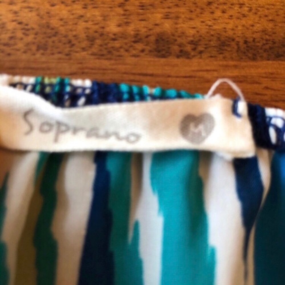 Soprano Blue Green Sleeveless Ruffle Maxi Dress M - Picture 4 of 4